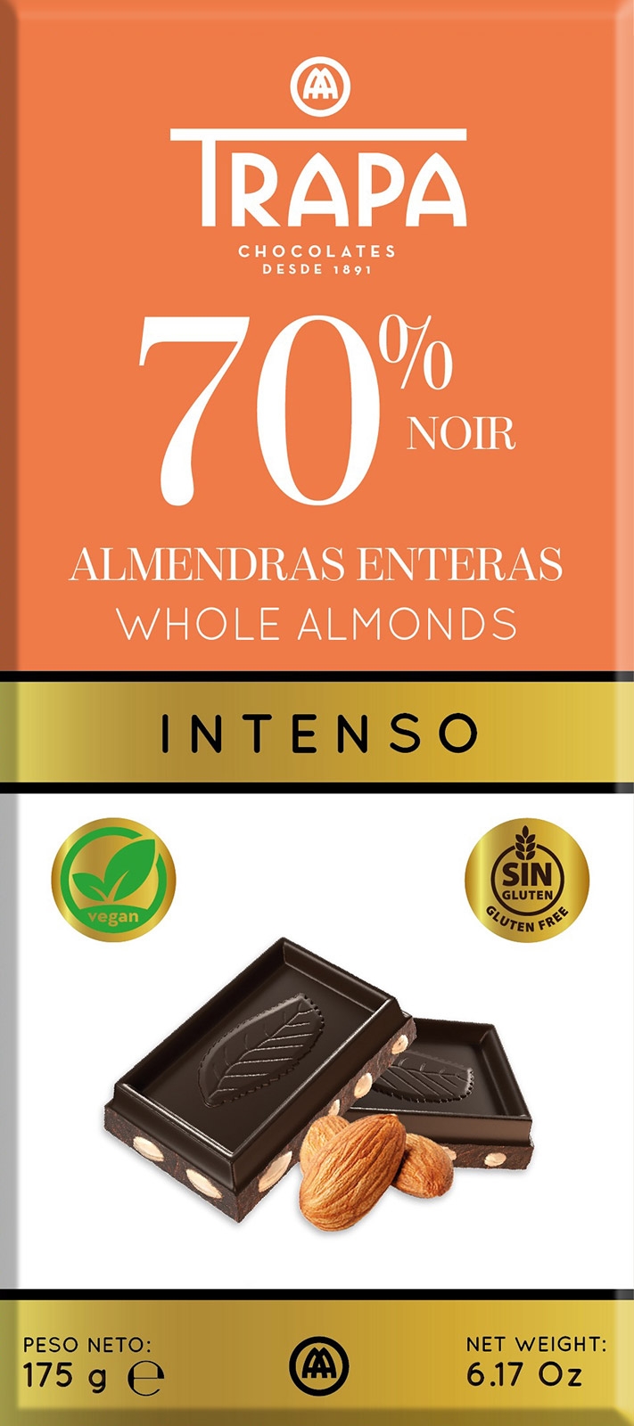Trapa intenso  almendra 70% noir